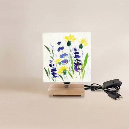 Square Table Lamp - Wild flower Lamp Shade 3111 - rangreli