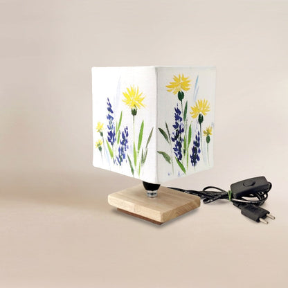 Square Table Lamp - Wild flower Lamp Shade 3111 - rangreli