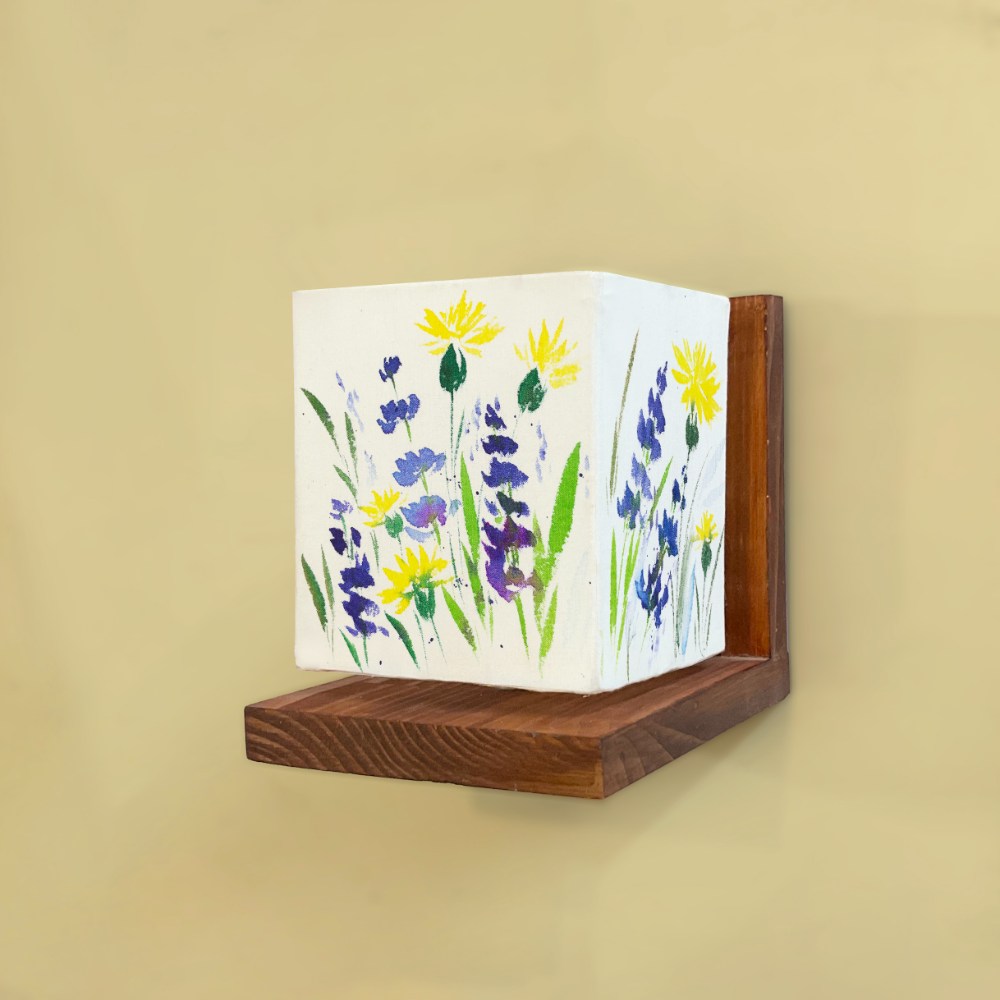 Square Table Lamp - Wild flower Lamp Shade 3111 - rangreli