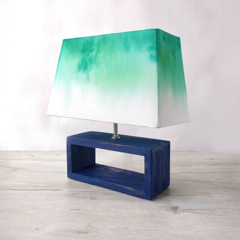 Rectangle Table Lamp - Green Ombre Lamp Shade - rangreli