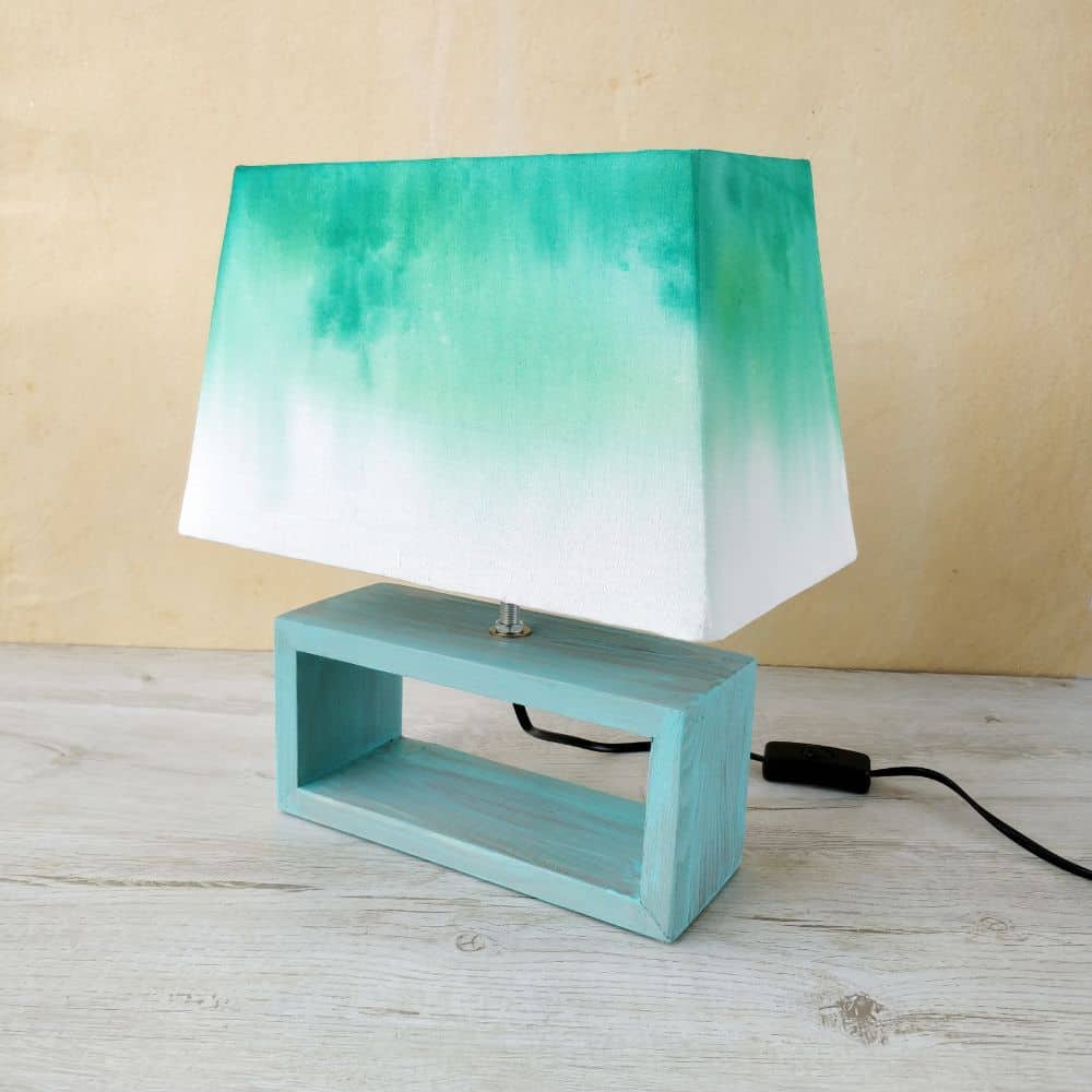 Rectangle Table Lamp - Green Ombre Lamp Shade - rangreli