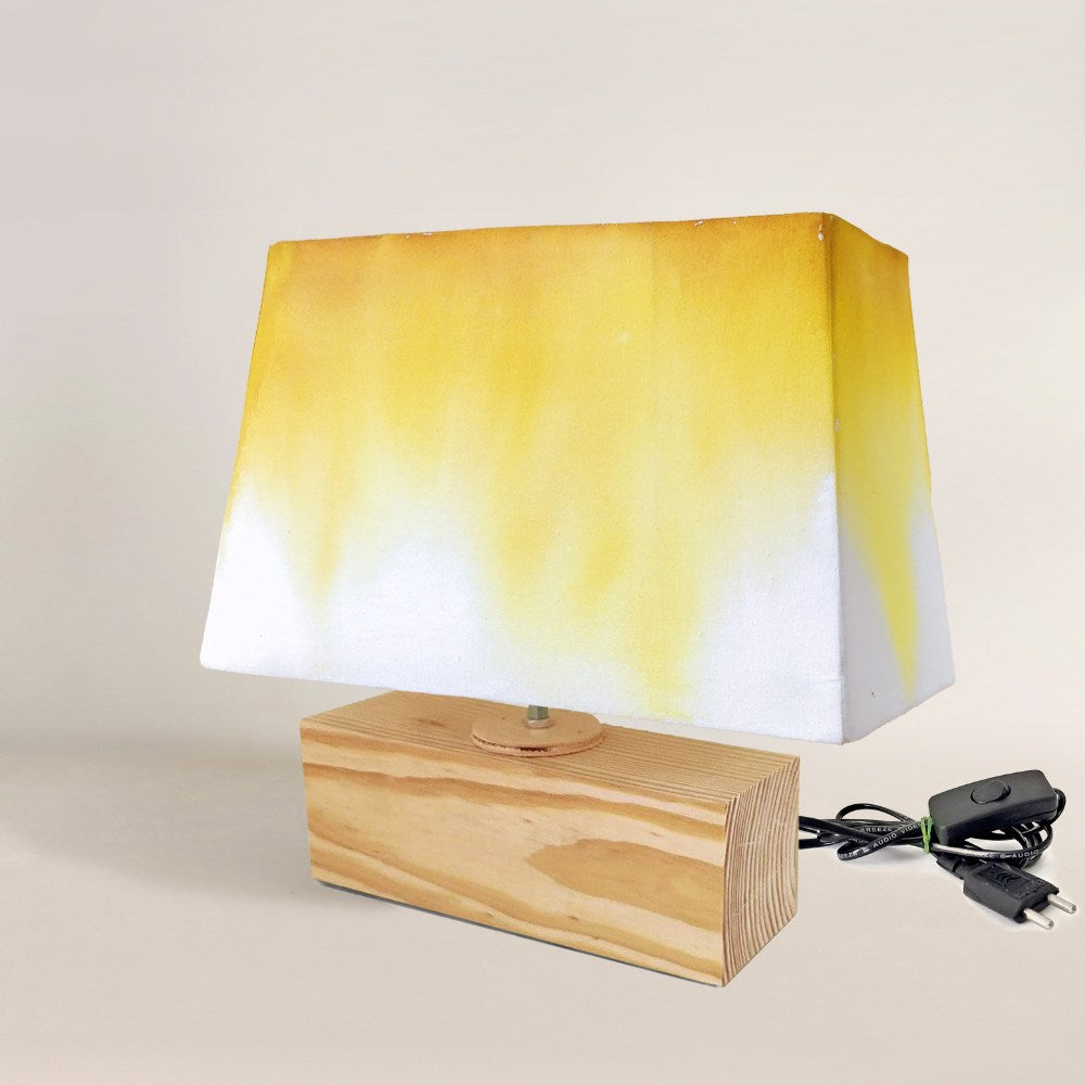 Rectangle Table Lamp - Yellow Ombre Lamp Shade 3114 - rangreli