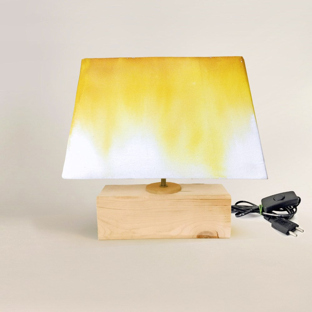 Rectangle Table Lamp - Yellow Ombre Lamp Shade 3114 - rangreli