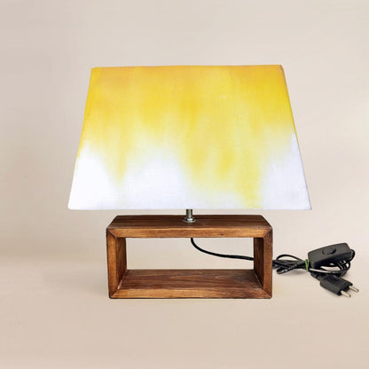 Rectangle Table Lamp - Yellow Ombre Lamp Shade 3114 - rangreli