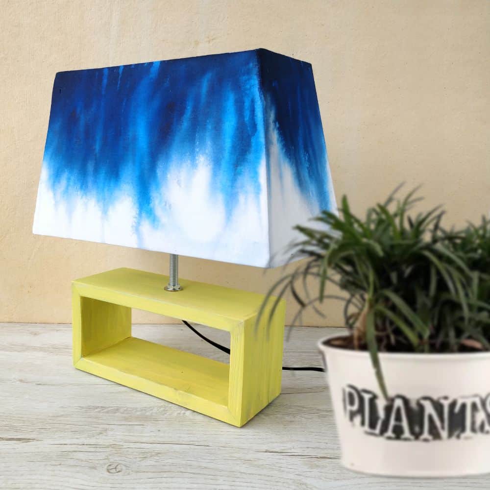 Rectangle Table Lamp - Navy Ombre Lamp Shade - rangreli