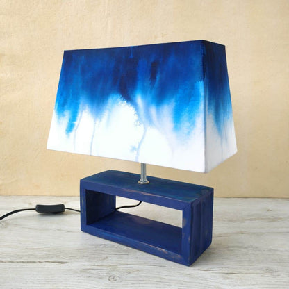 Rectangle Table Lamp - Navy Ombre Lamp Shade - rangreli