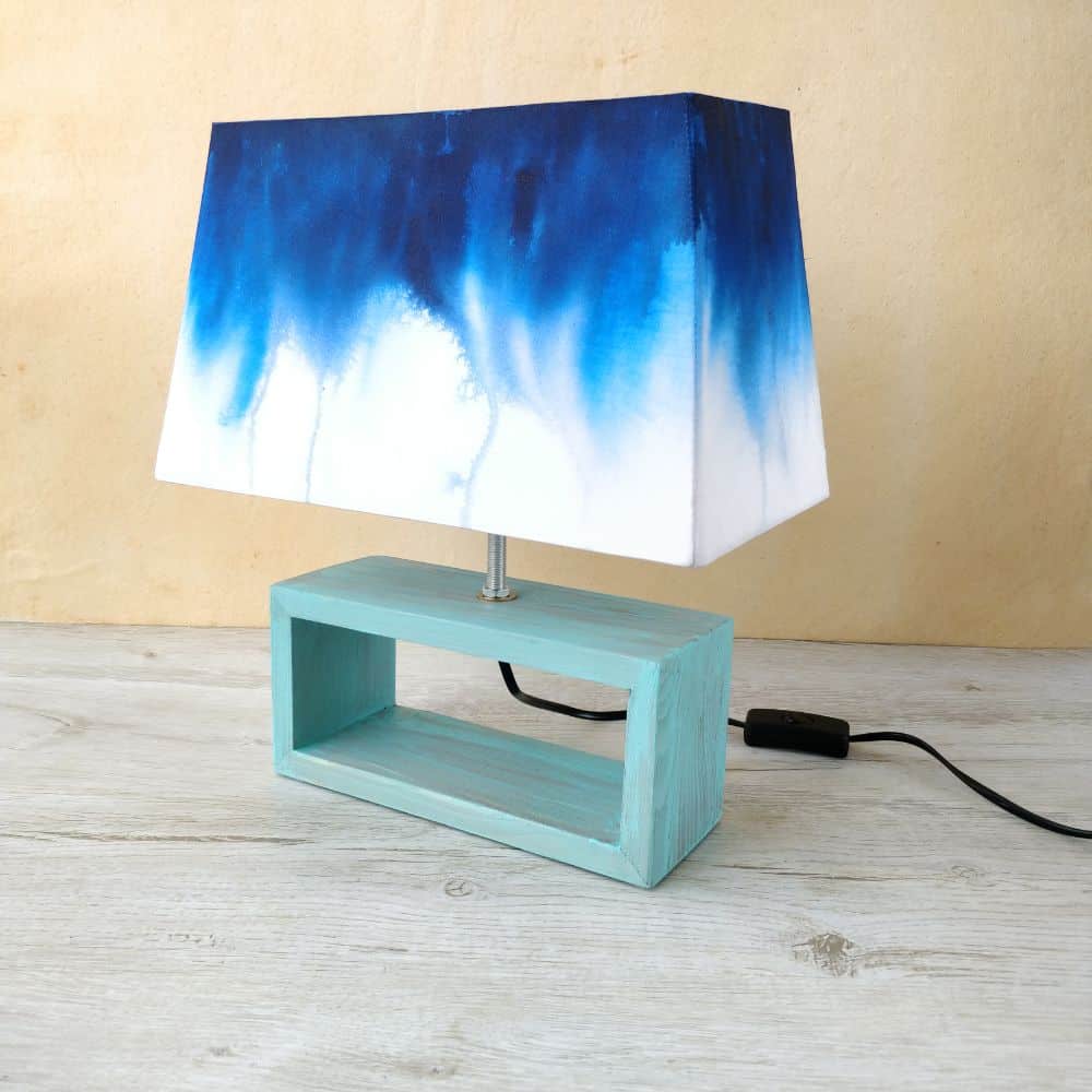 Rectangle Table Lamp - Navy Ombre Lamp Shade - rangreli