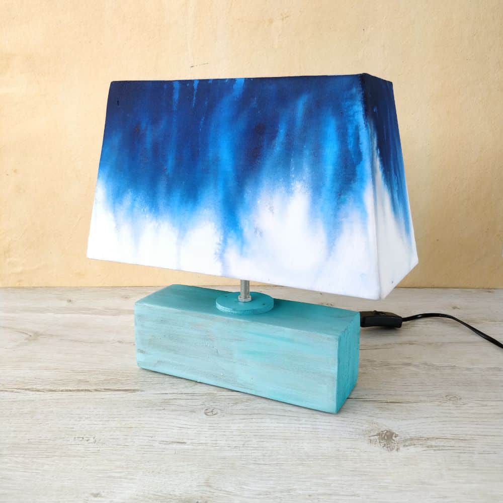 Rectangle Table Lamp - Navy Ombre Lamp Shade - rangreli