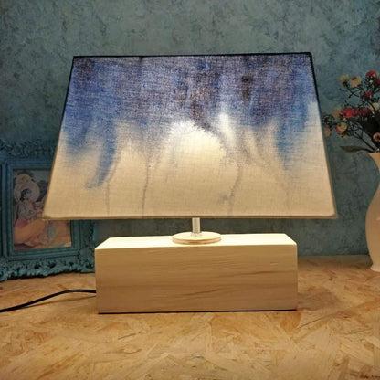 Rectangle Table Lamp - Navy Ombre Lamp Shade - rangreli