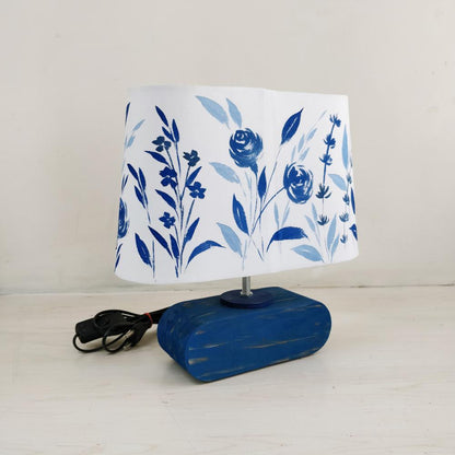 Conical Trapezium Table Lamp - Blue Monochrome Lamp Shade 3122 - rangreli