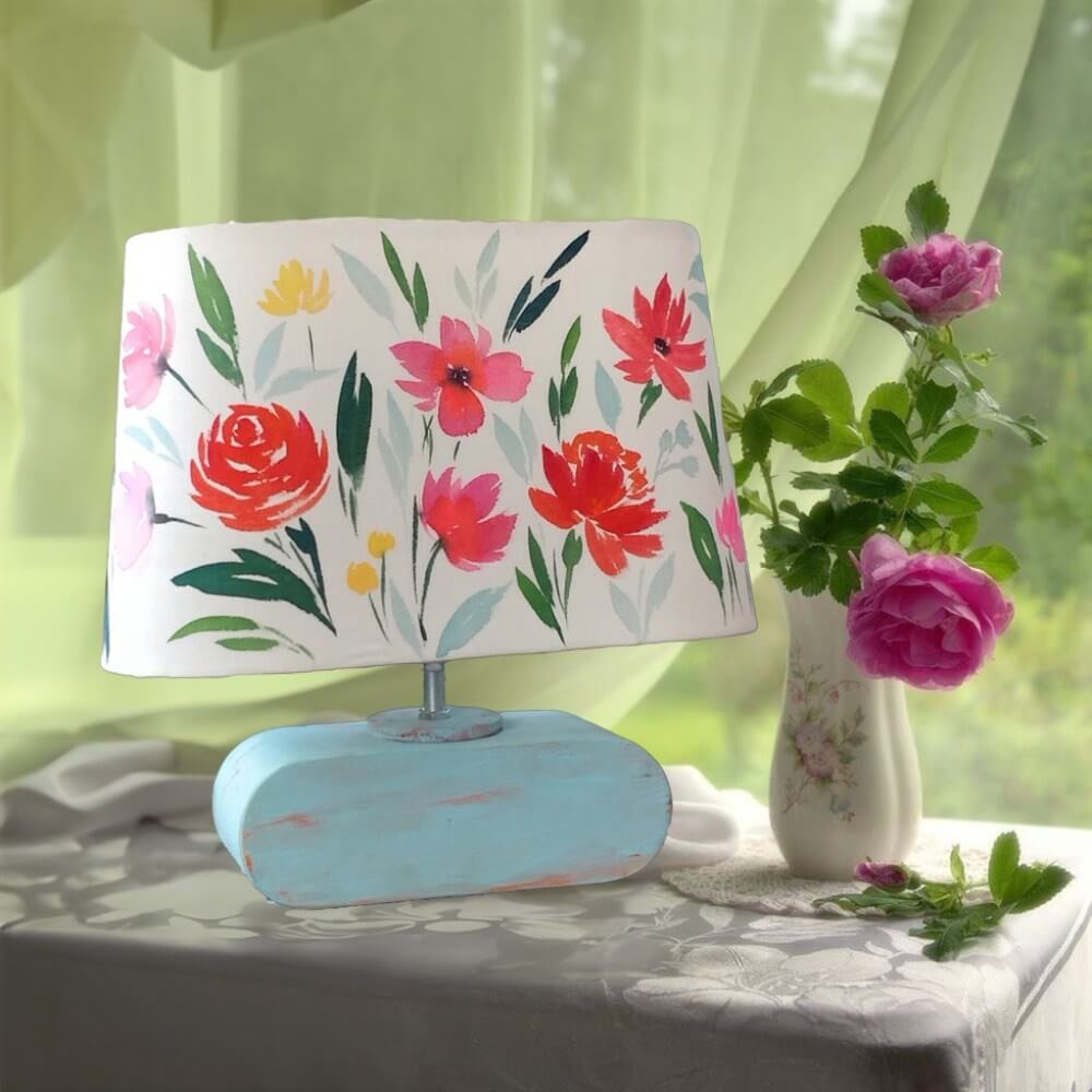 Conical Trapezium Table Lamp - Floral Lamp Shade 3124 - rangreli