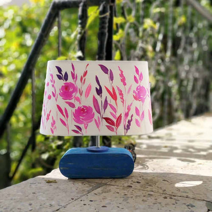 Conical Trapezium Table Lamp - Pink Monochrome Lamp Shade - rangreli