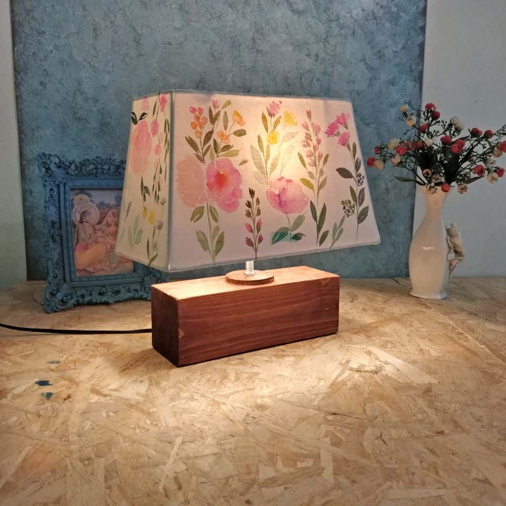 Rectangle Table Lamp - Floral Bliss Lamp Shade - rangreli