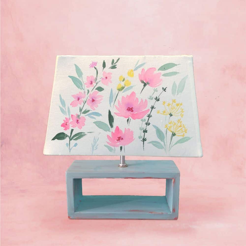 Rectangle Table Lamp - Floral Bliss Lamp Shade - rangreli