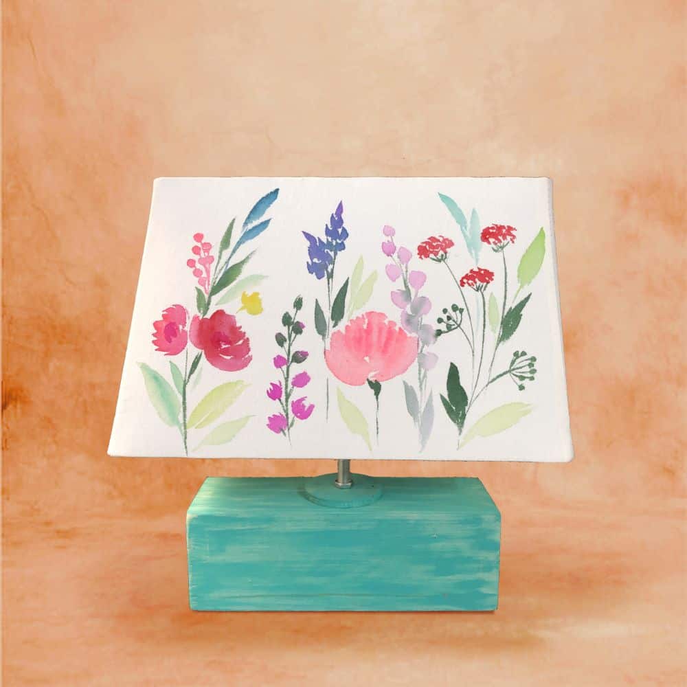 Rectangle Table Lamp - Floral Bliss Lamp Shade - rangreli