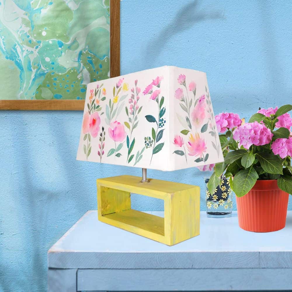 Rectangle Table Lamp - Floral Bliss Lamp Shade - rangreli