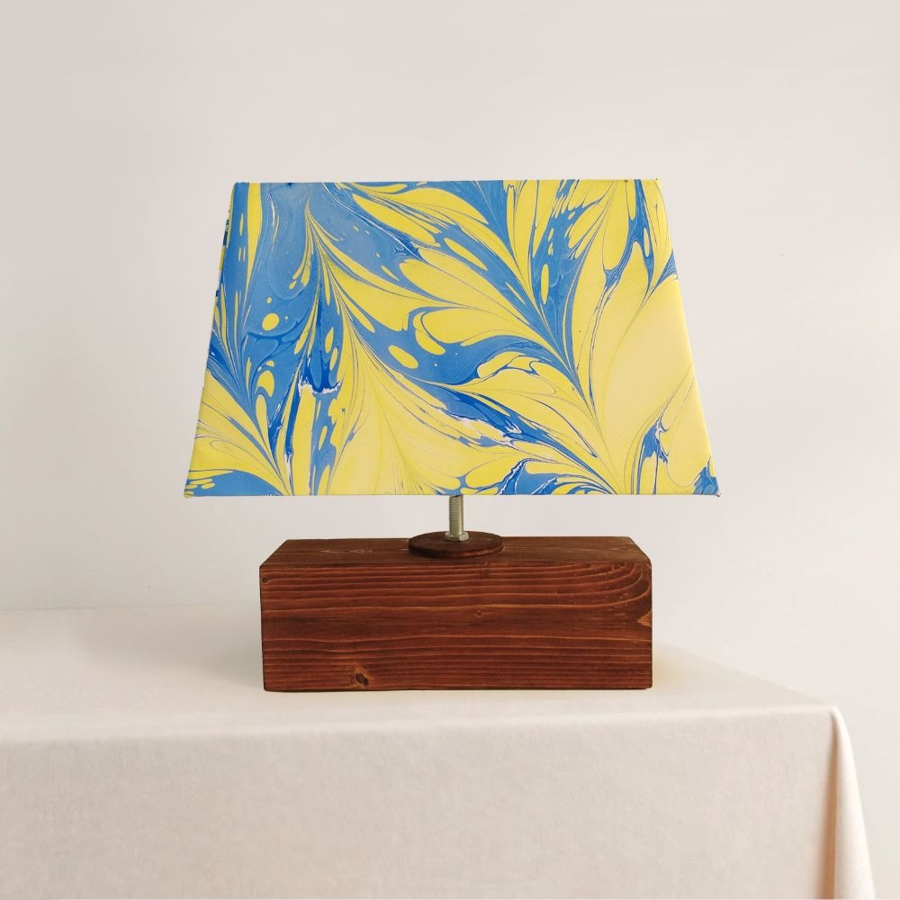 Modern Table Lamp - Marbling | Blue and Yellow 3506 - rangreli