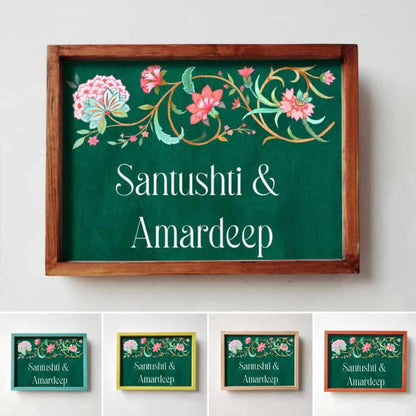 Printed Framed Name plate -  Veli - orange and green - rangreli