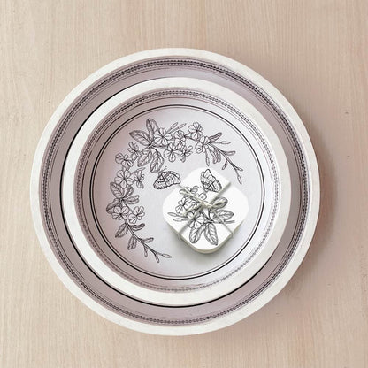 Nature's Sketch - Round Serving Tray Set