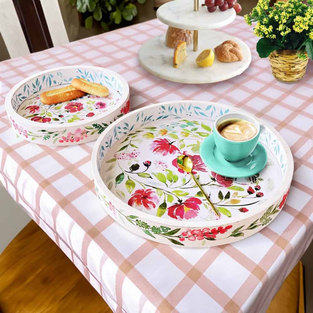 Spring Harmony - Round Serving Tray Set