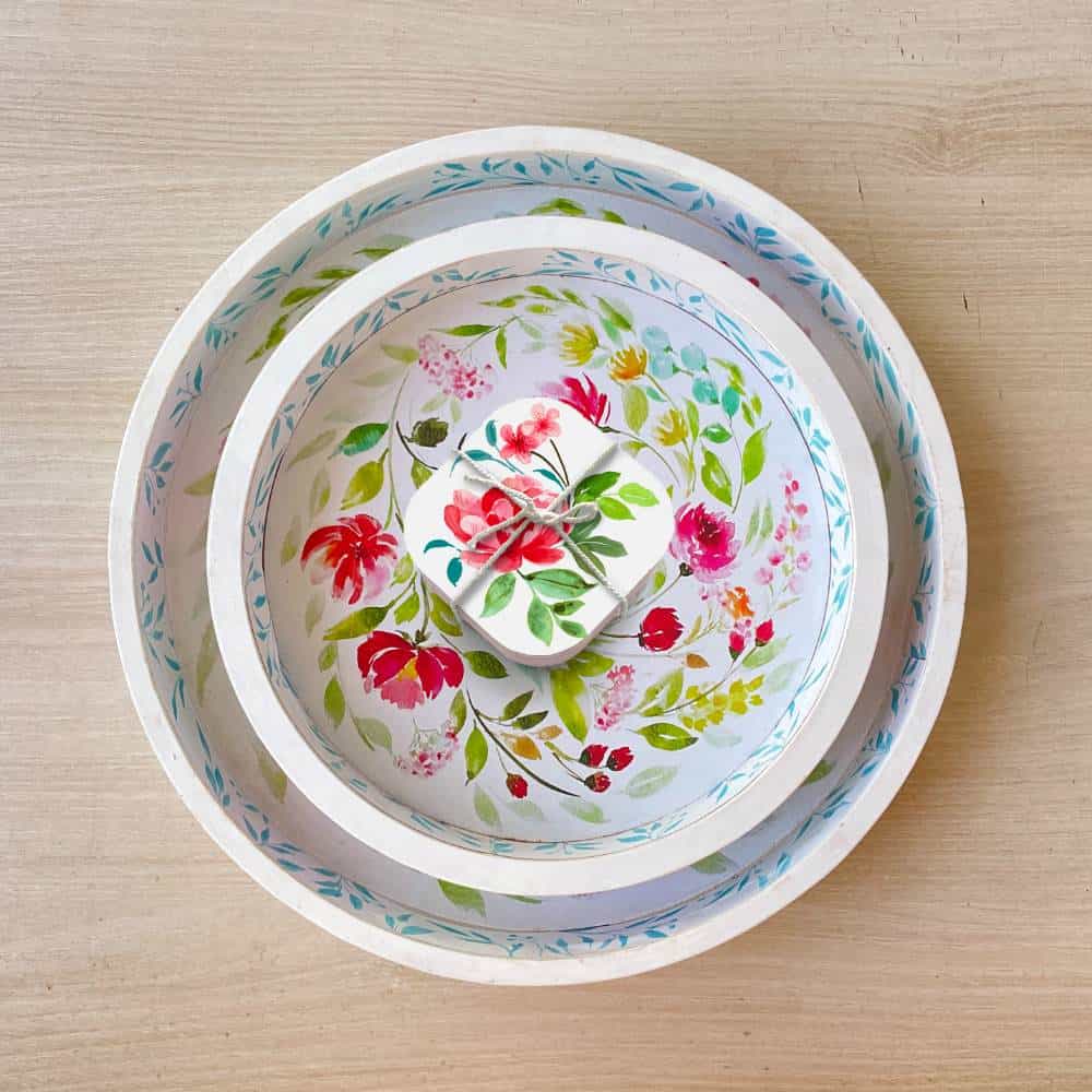 Spring Harmony - Round Serving Tray Set