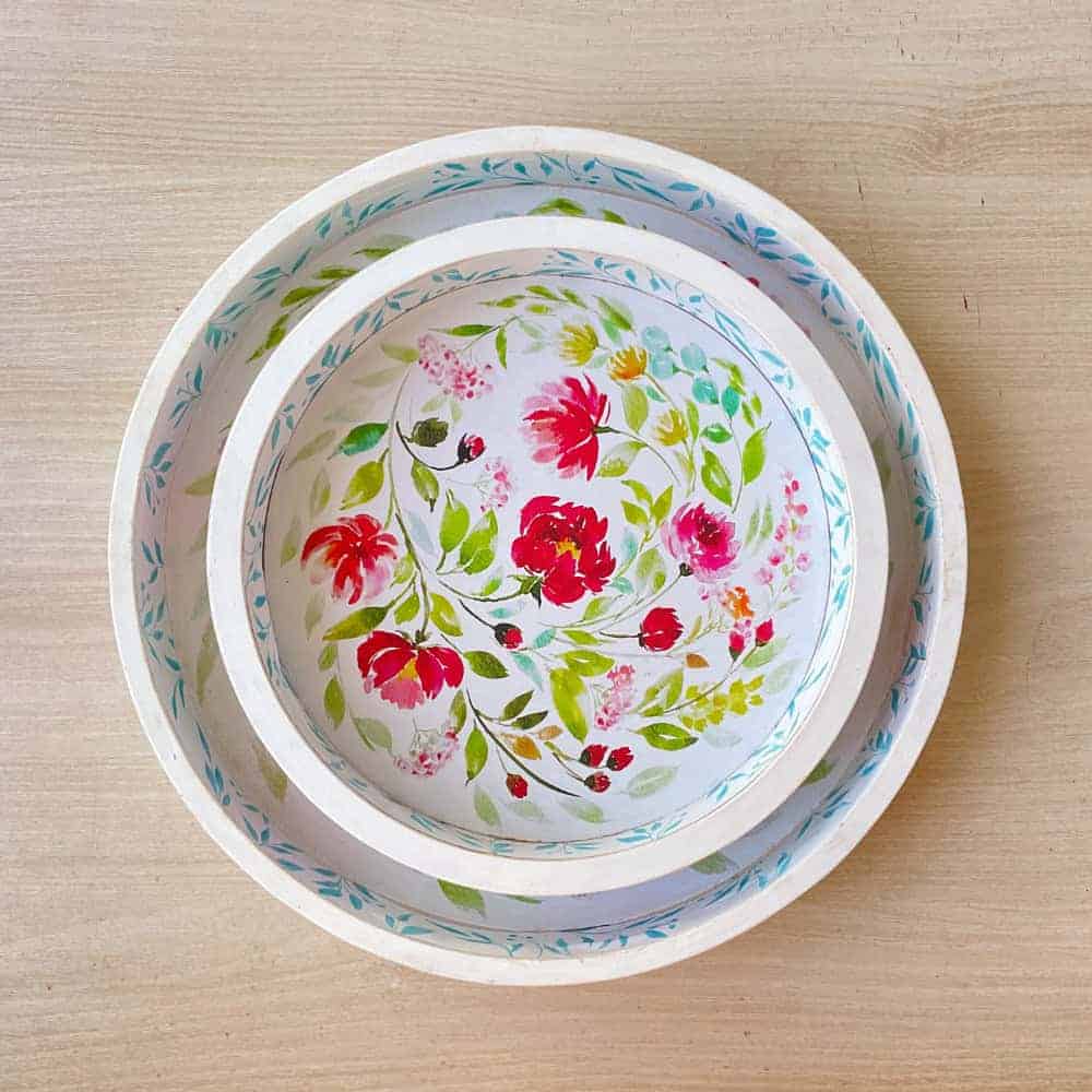 Spring Harmony - Round Serving Tray Set