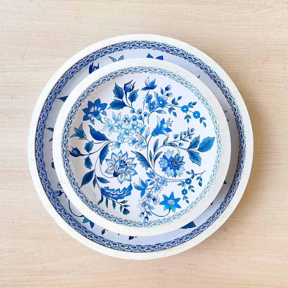 Indigo Dream - Round Serving Tray Set