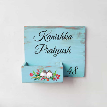 Two Sweet Birds - Handpainted Planter Nameplate