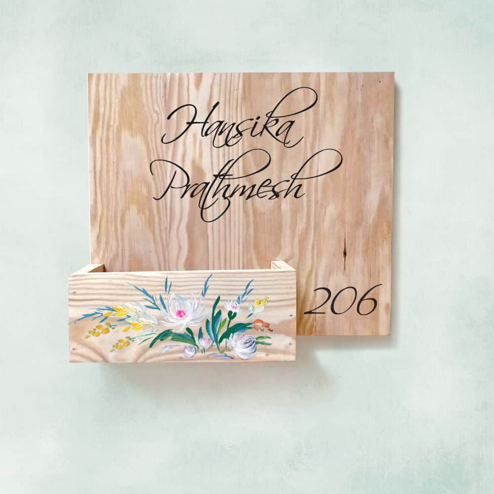 Handpainted Customized Planter Name plate -   White Flowers