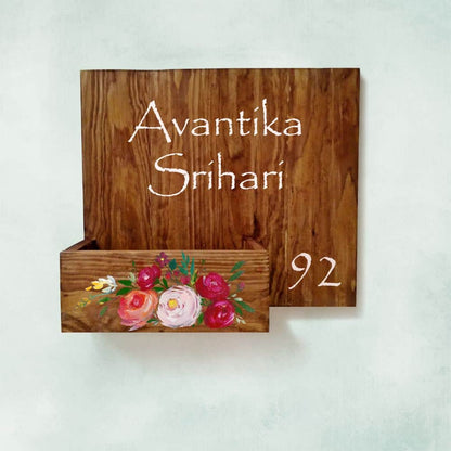 Handpainted Customized Planter Name plate -  Flower bed - rangreli