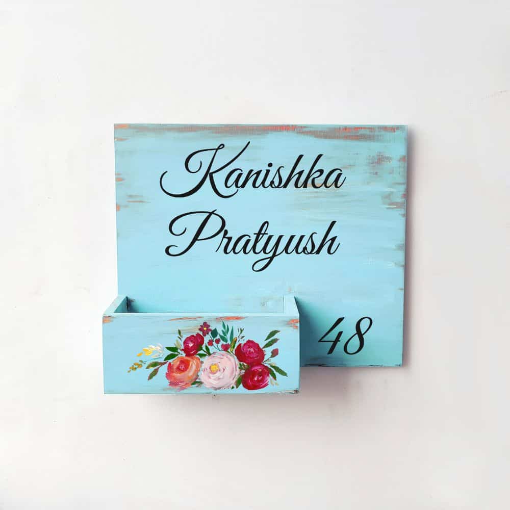 Handpainted Customized Planter Name plate -  Flower bed