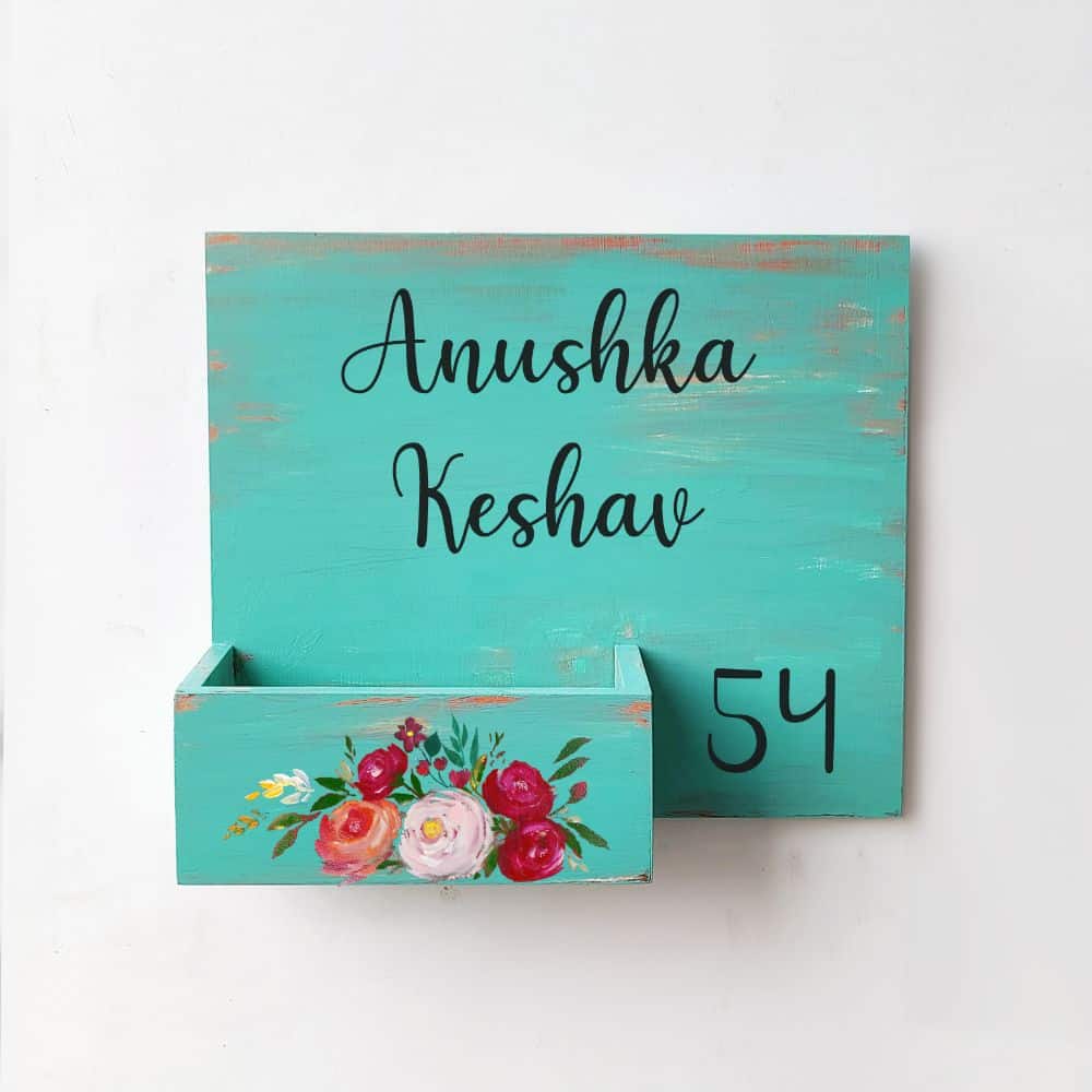 Handpainted Customized Planter Name plate -  Flower bed - rangreli