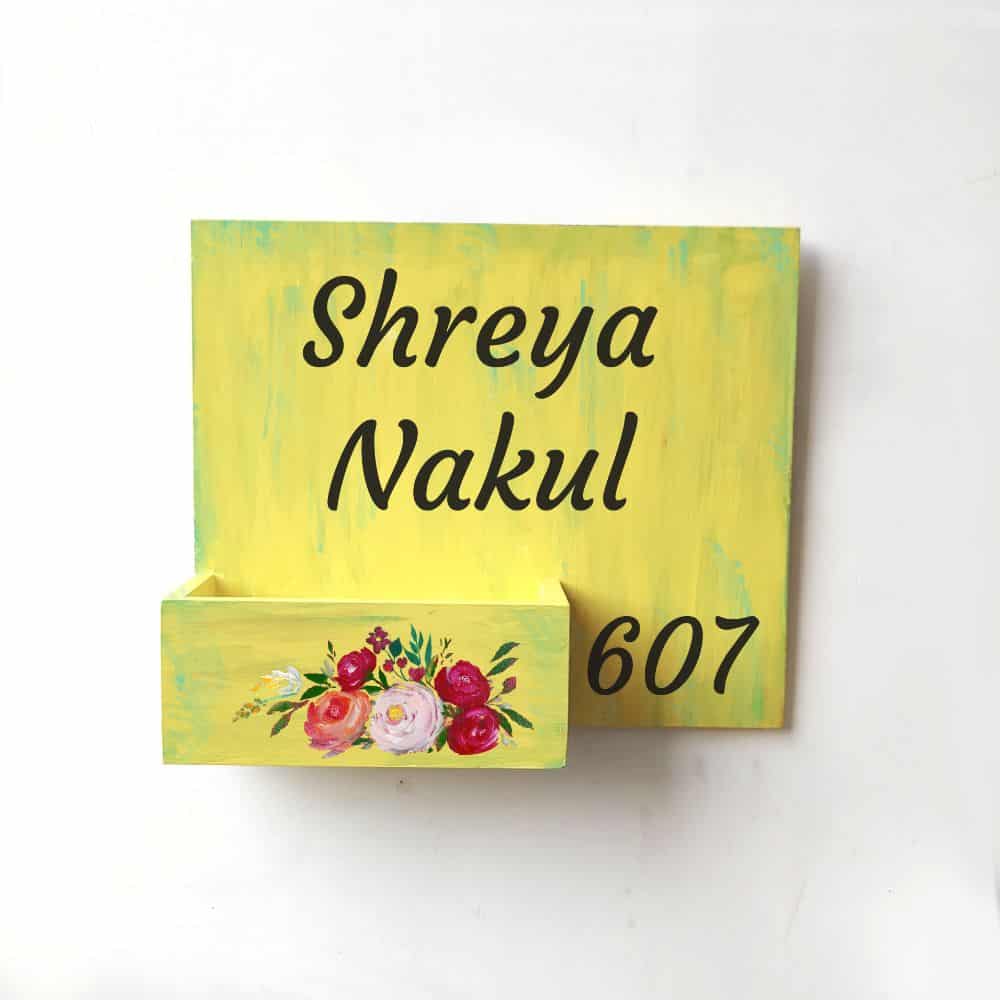 Handpainted Customized Planter Name plate -  Flower bed