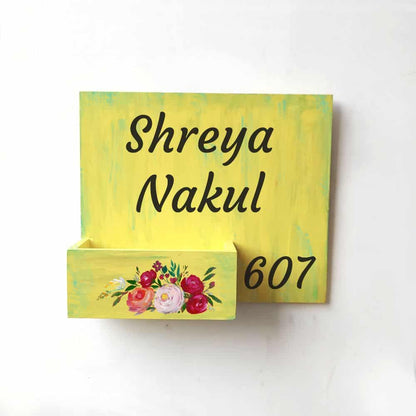 Handpainted Customized Planter Name plate -  Flower bed