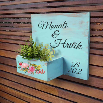 Handpainted Customized Planter Name plate - Rose Flowers