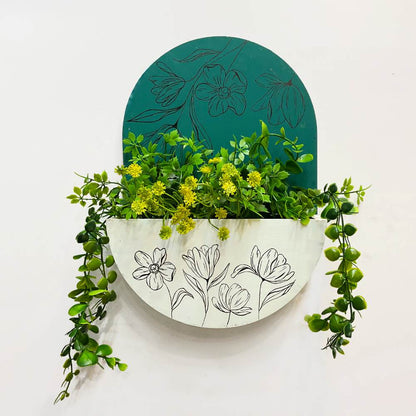 Round Planter Name Plate-Cacti Green