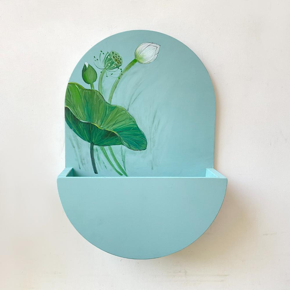 Round Planter-Shy Teal-5015 - rangreli