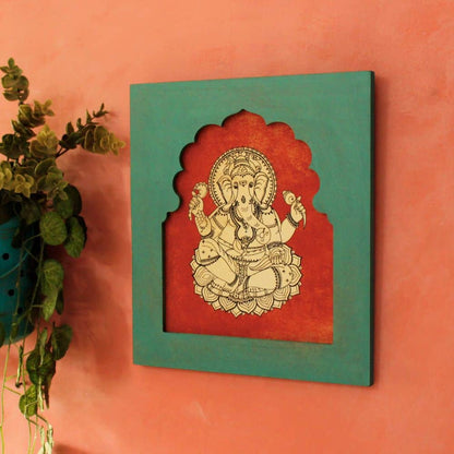 Laxmi Ganesh - Traditional Indian Art | Ethnic Wall Art - rangreli