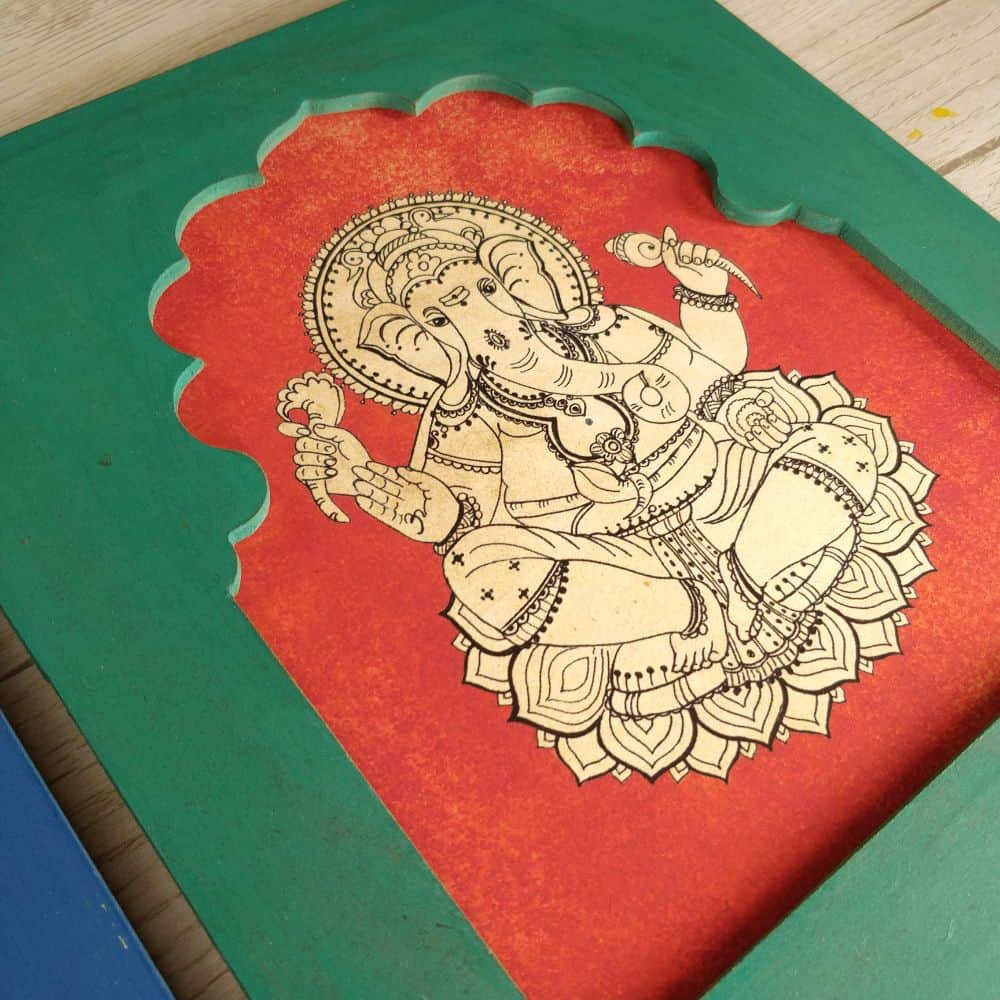 Laxmi Ganesh - Traditional Indian Art | Ethnic Wall Art - rangreli