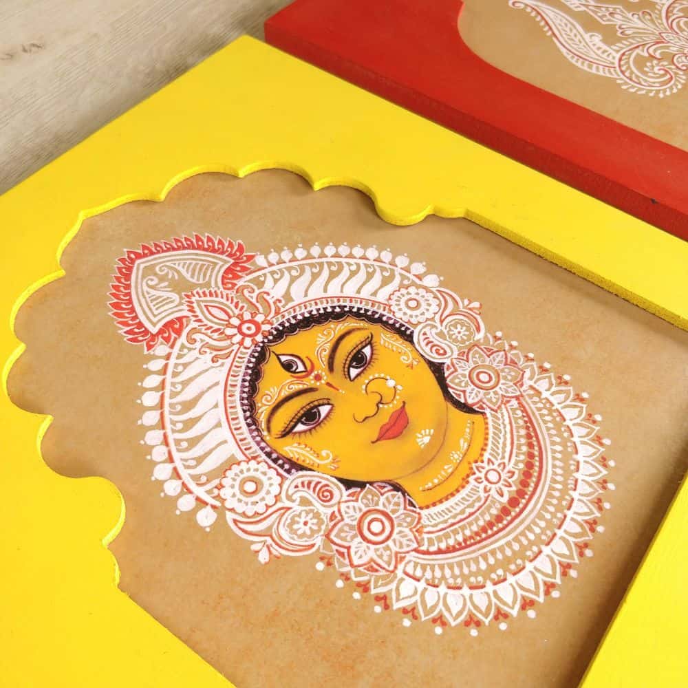 Durga Devi- Traditional Indian Art | Ethnic Wall Art - rangreli