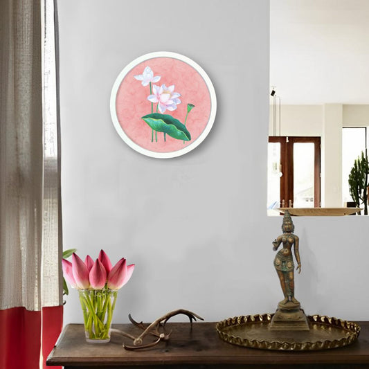 Lotus Pink Pichwai Style Wall Art Frames