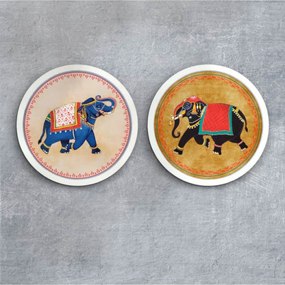 Haathi Pichwai Style Wall Art Frames Set of 2 - rangreli