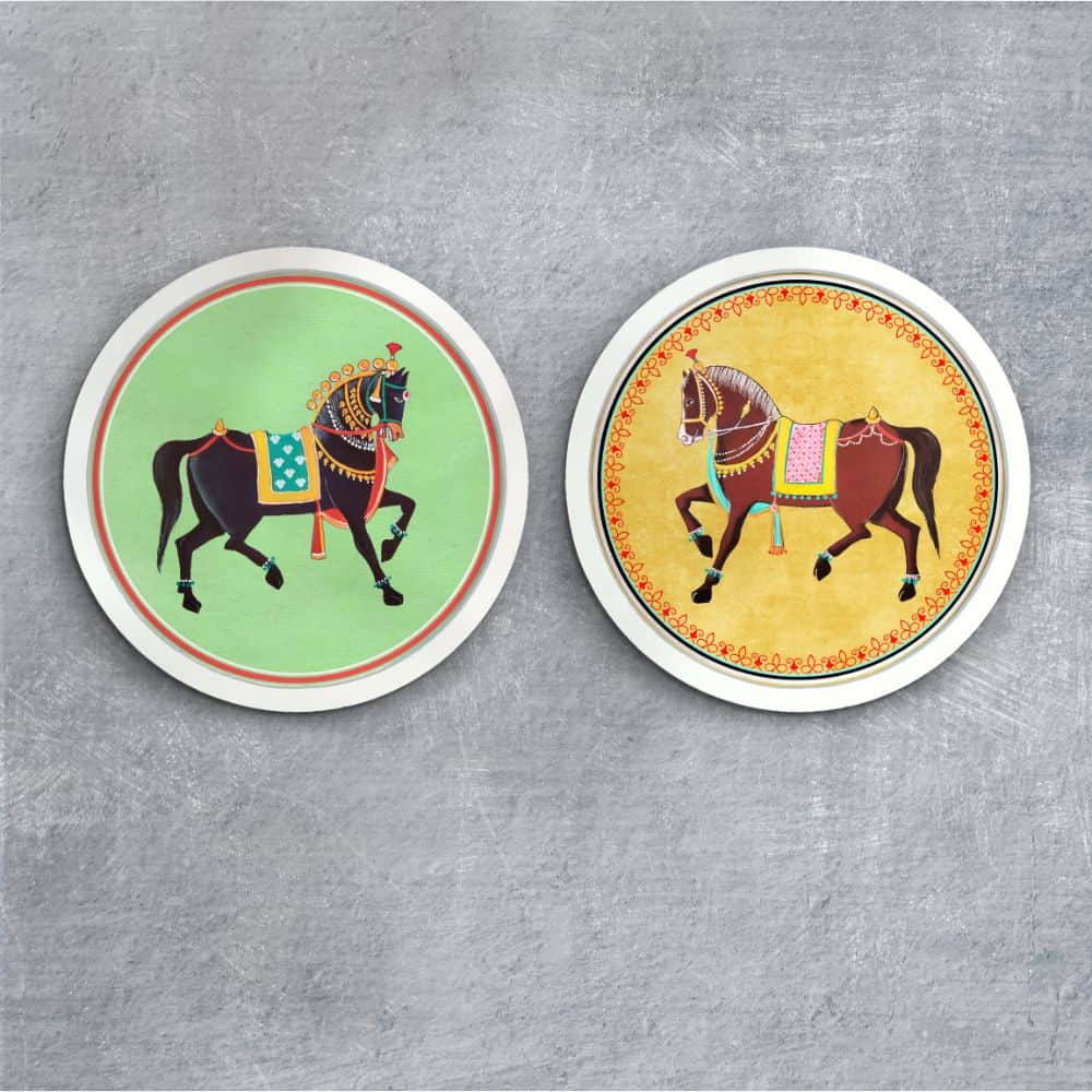 Ghoda Pichwai Style Wall Art Frames Set of 2 - rangreli