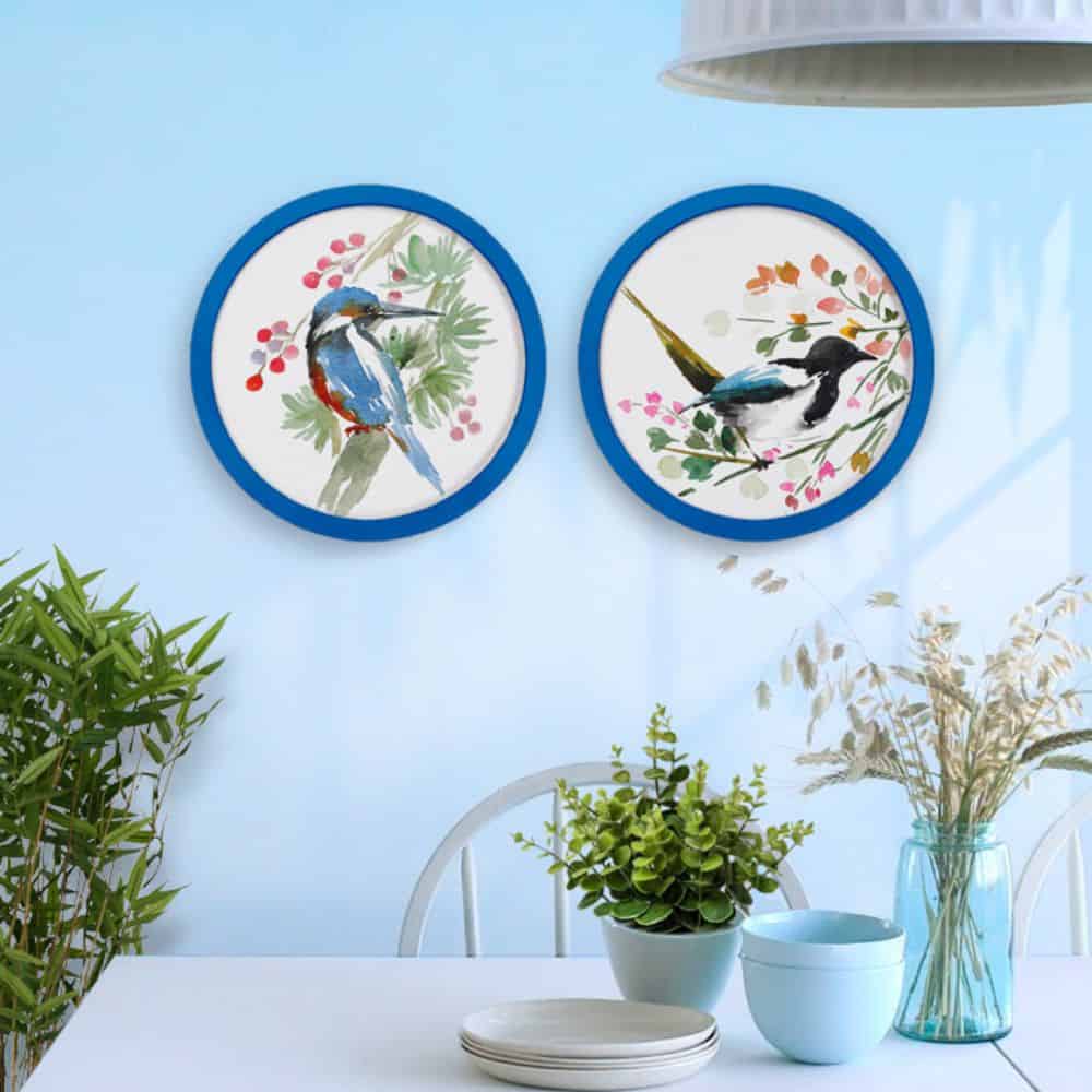 Handpainted wall art Style 2- Bird Set of 2 - rangreli