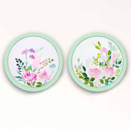 Handpainted wall art Style 2- Flowers Set of 2 - rangreli