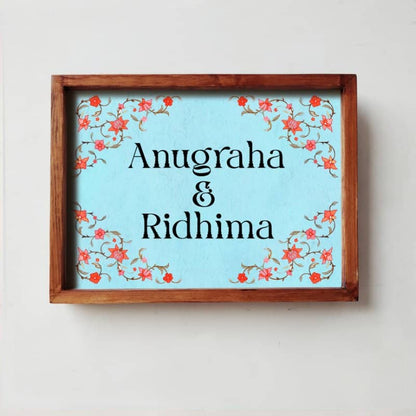 Veli - Handcrafted Framed Nameplate Red