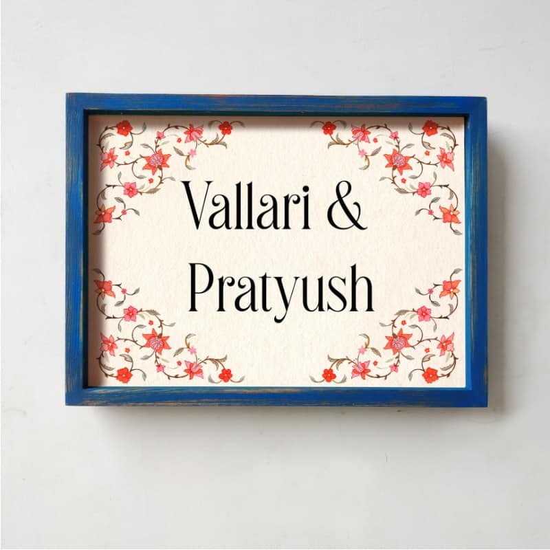 Veli - Handcrafted Framed Nameplate Red