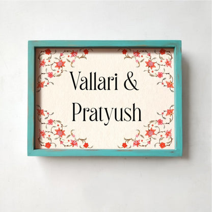 Veli - Handcrafted Framed Nameplate Red