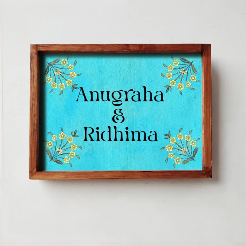 Kona - Handcrafted Framed Nameplate Yellow