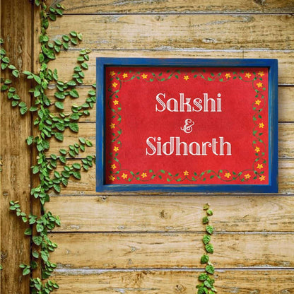 Printed Framed Name plate -  Veli - 1 - rangreli